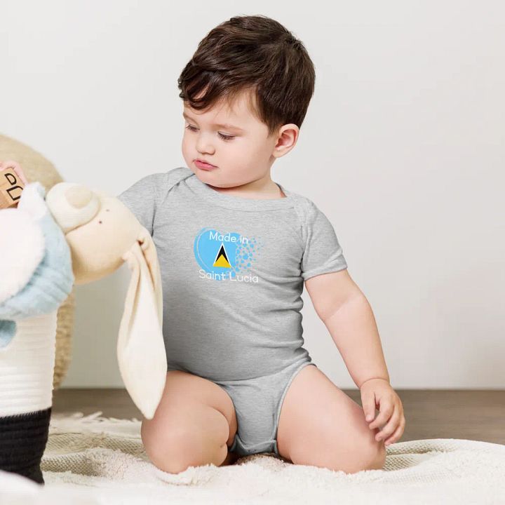 Saint Lucia Digital Heart Baby Onesie product image (50)