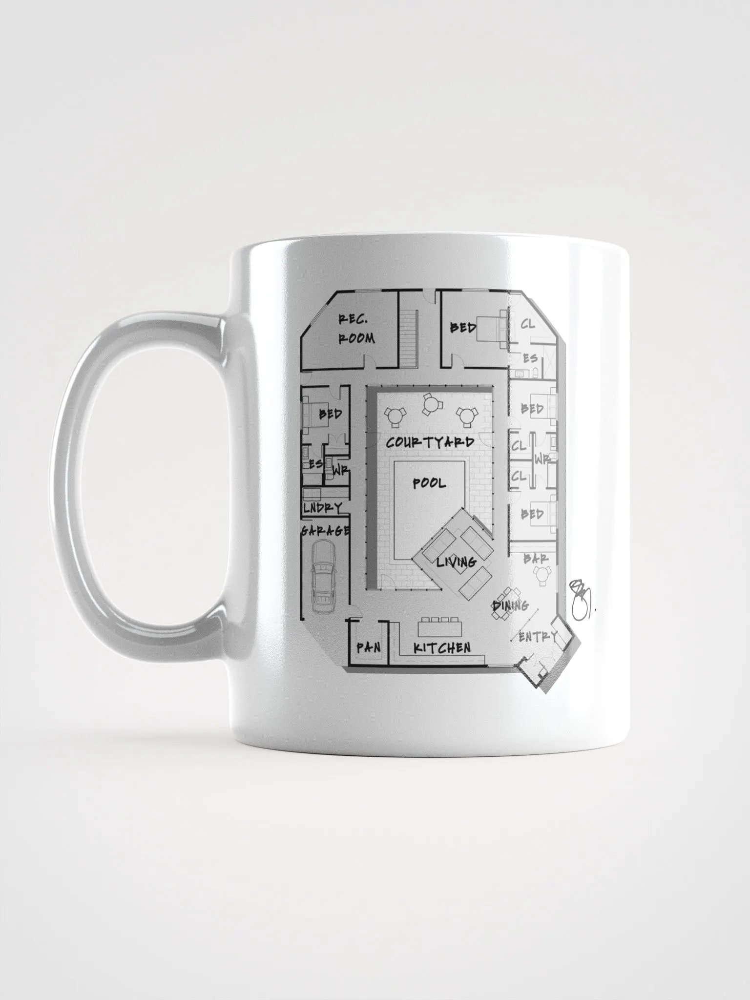 Alphabet Floor Plan Mug - Q product image (1)