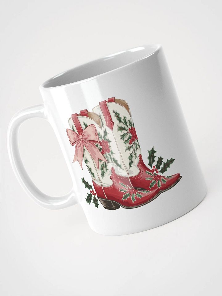 Festive Cowgirl Boots White Glossy Mug product image (2)