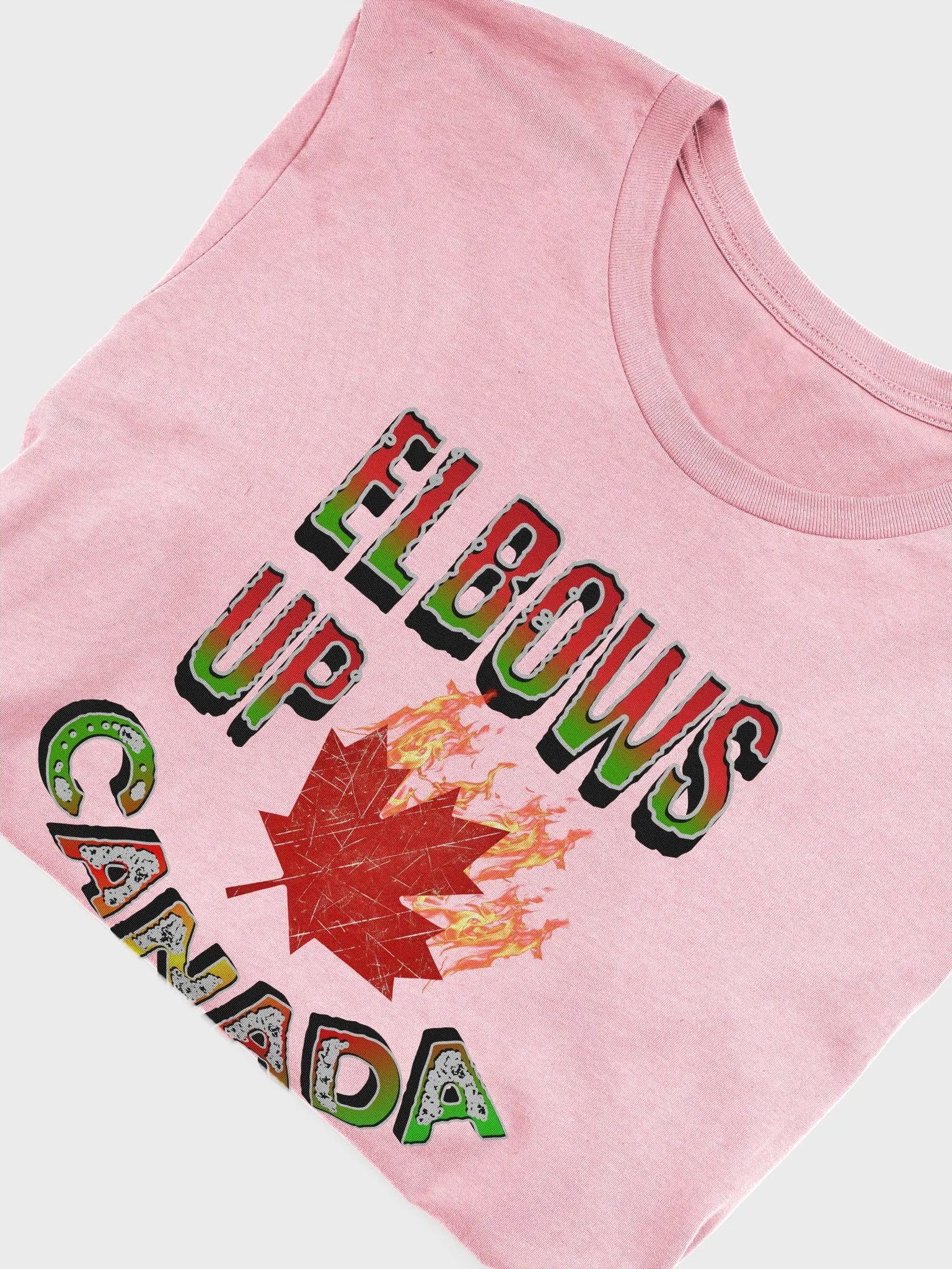 Elbows Up Canada Flaming Maple Leaf T-Shirt product image (3)