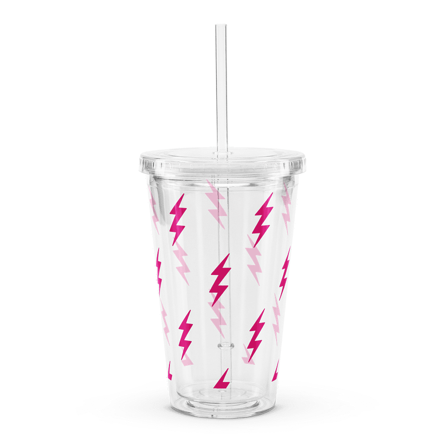 Pink Lightning Clear Plastic Tumbler product image (3)