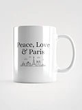 Peace, Love and Paris Mug with Monuments | Left Handed Coffee Tea Mug product image (1)