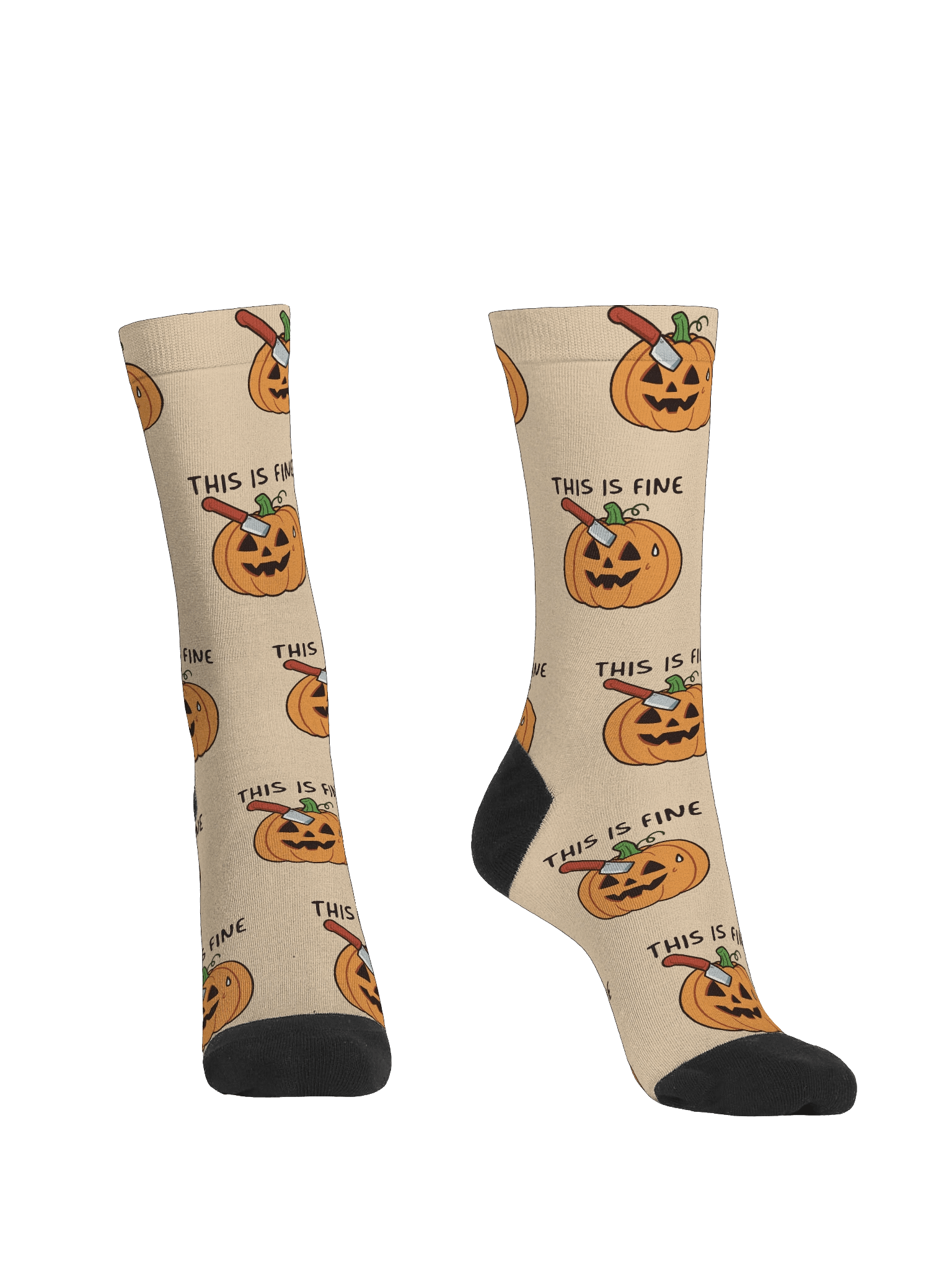 This Is Fine Jack-O'-Lantern Crew Socks product image (2)