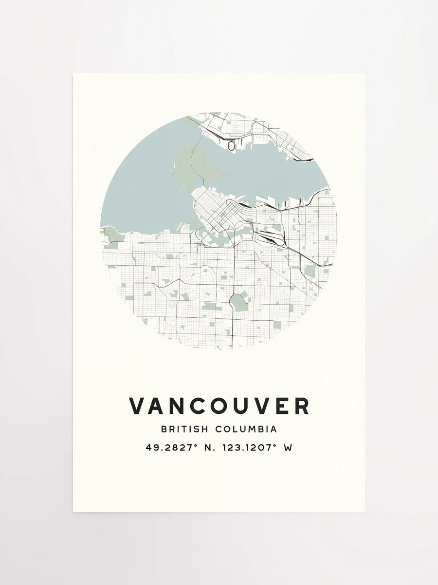 Vancouver Street Map Poster – Beige Minimalist Circular City Art product image (4)