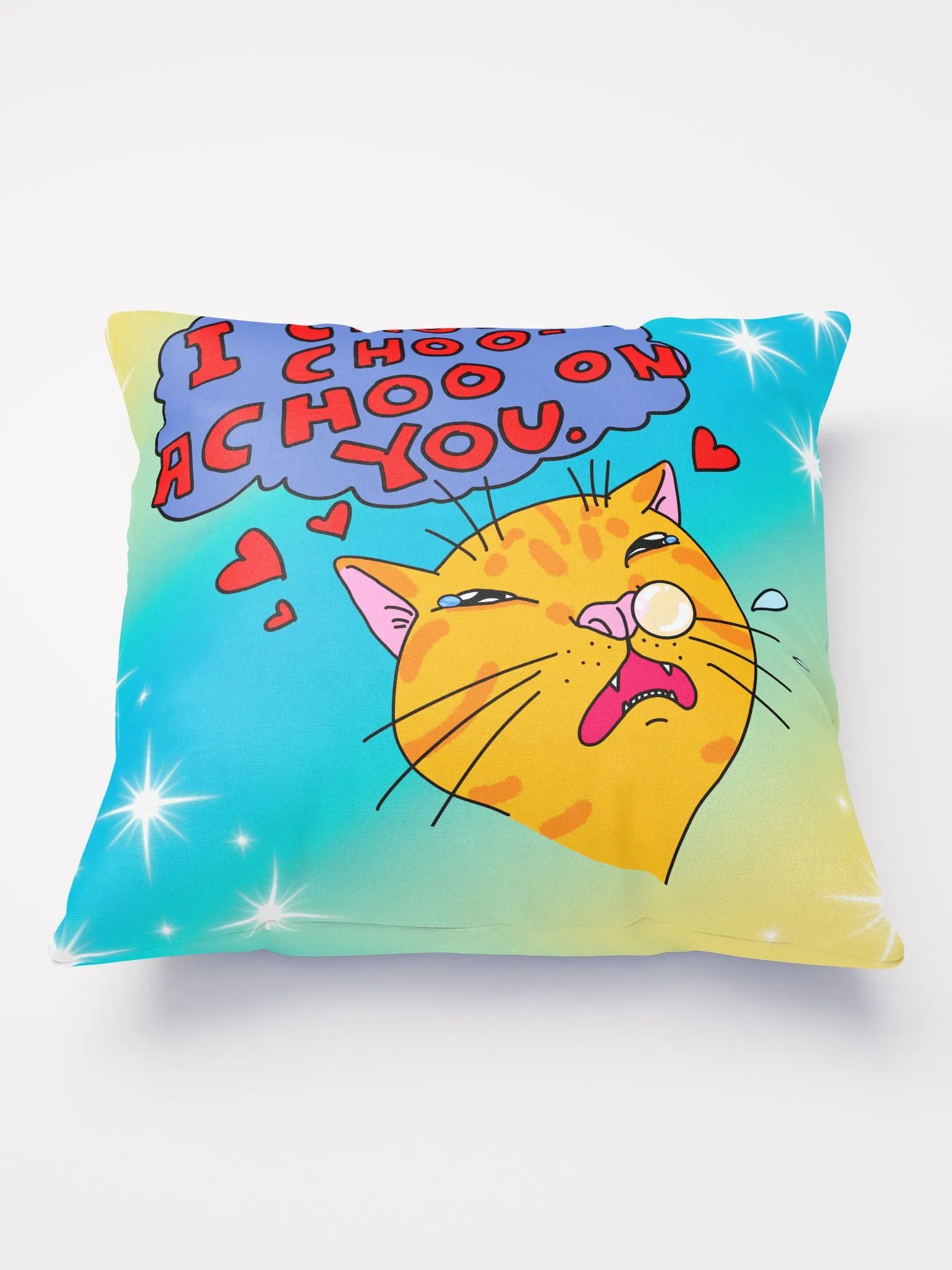 Achoo on You Orange Cat Pillow product image (3)