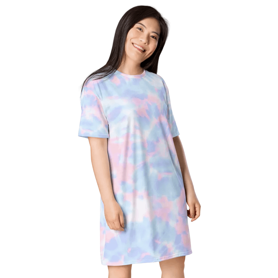 Pastel Tie Dye Pattern T-shirt Dress product image (8)