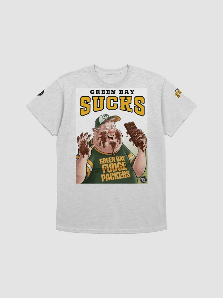 Green Bay Sucks Cartoon Fudge Packers T-Shirt | NFL Rivals Locker | Green Bay Packers | Trash Fanz product image (1)