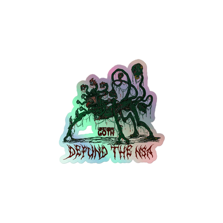 Defund the NSA Humanoid Holographic Sticker product image (1)