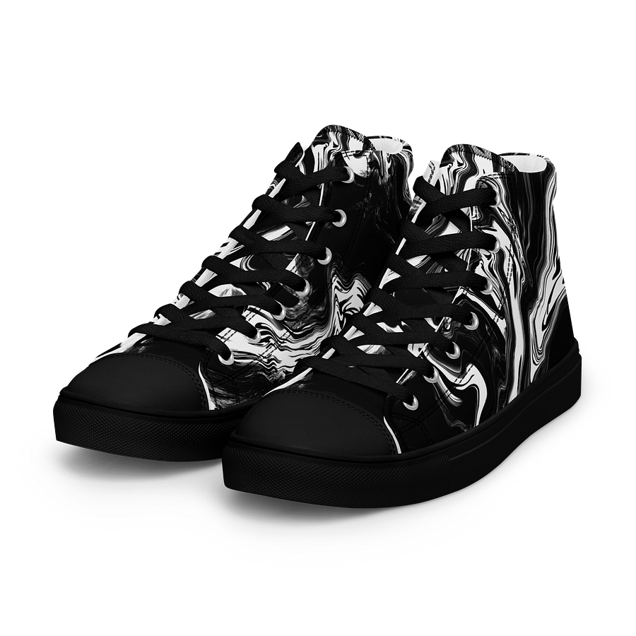 Black and White Marble Motion Women's High Tops product image (6)