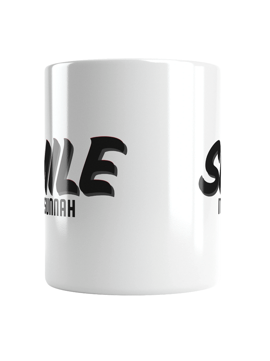 White "Smile It's Sunnah" Mug in Black product image (6)