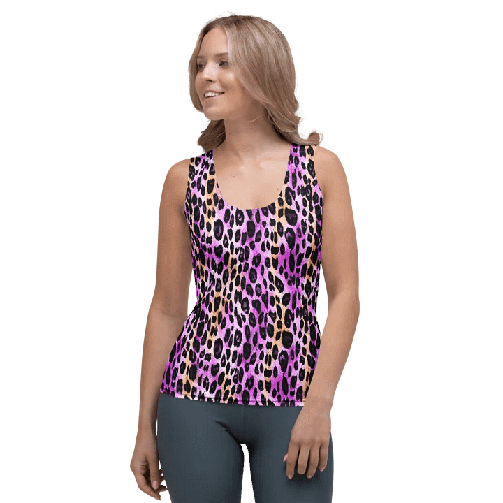 Purple Beige Leopard Wopmen Tank Top product image (1)