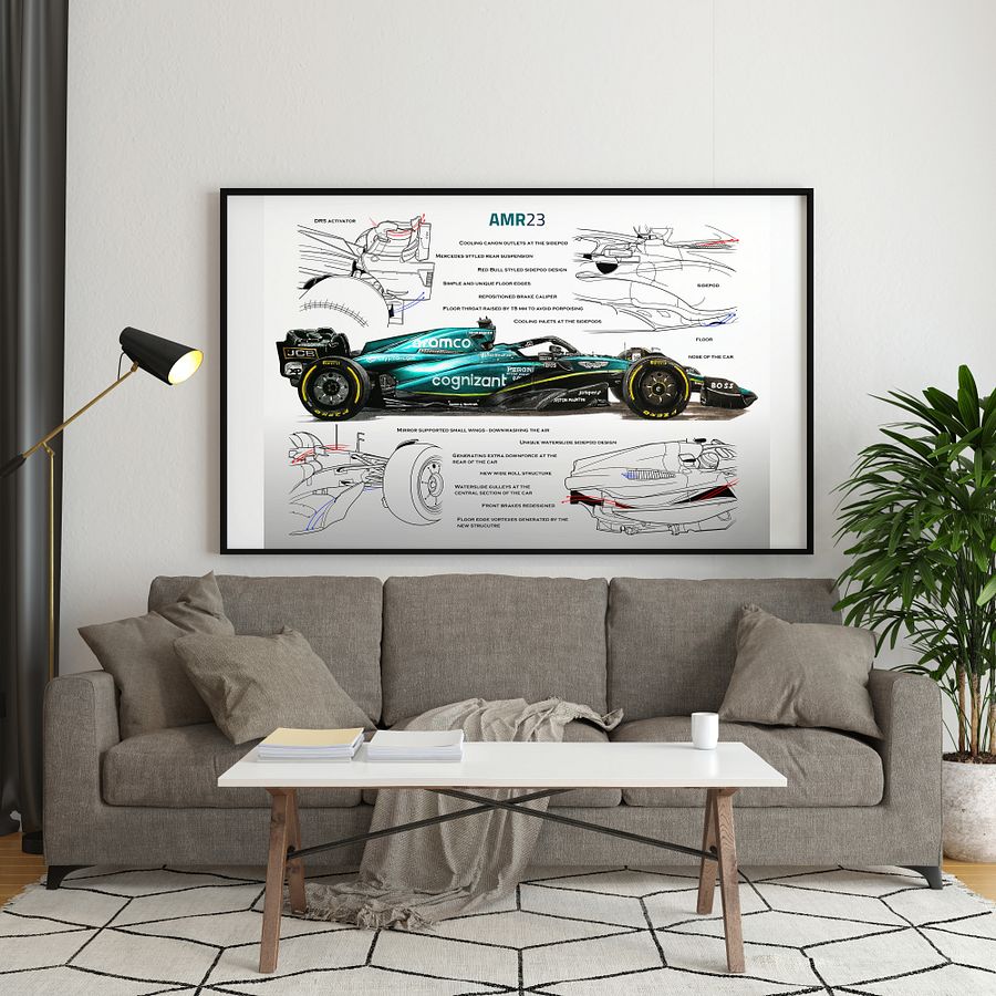 DIGITAL Aston Martin AMR23, Alonso and Stroll, F1, Formula-1, F1 Posters, F1 Art, Formula 1 Wall Art, Gifts for Him, Motorsport, Vettel drawing, Art product image (4)