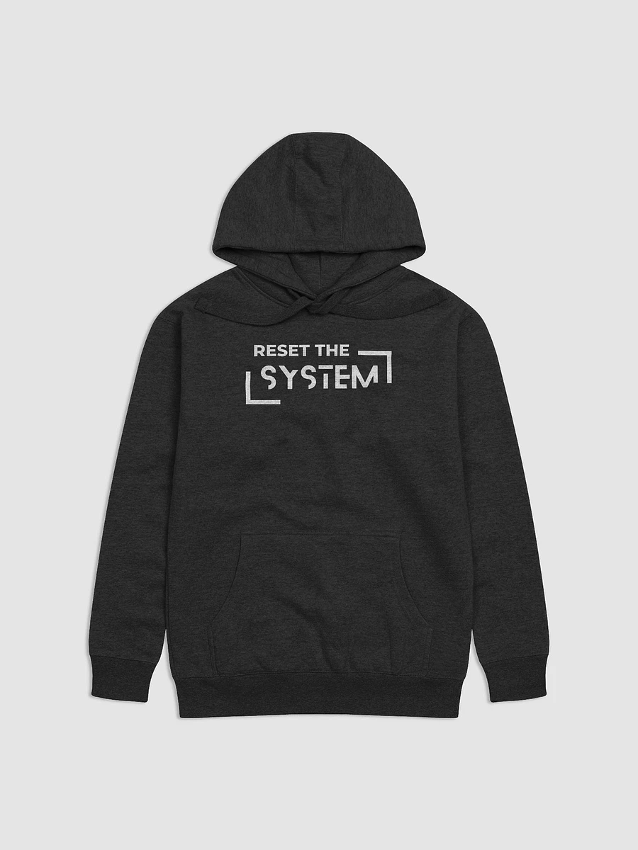 Hoodie reset the system white logo product image (9)