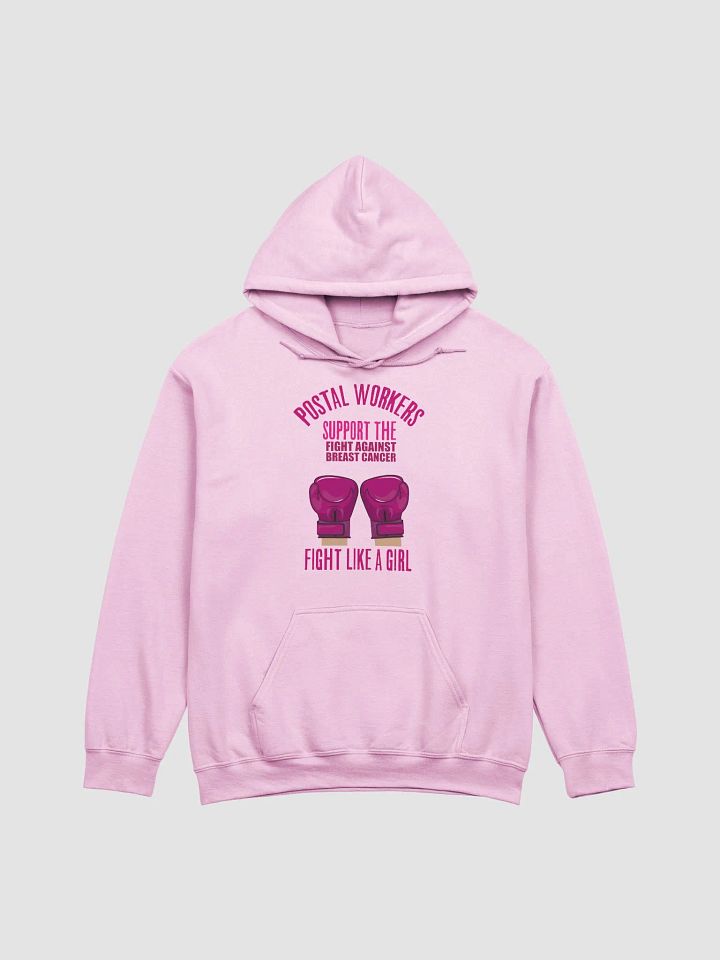 Postal worker fight like a girl breast cancer hoodie product image (2)
