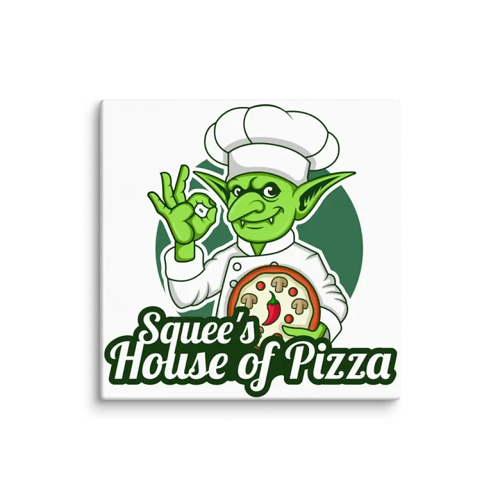 Squee’s House of Pizza Wall Art Canvas (White) product image (1)