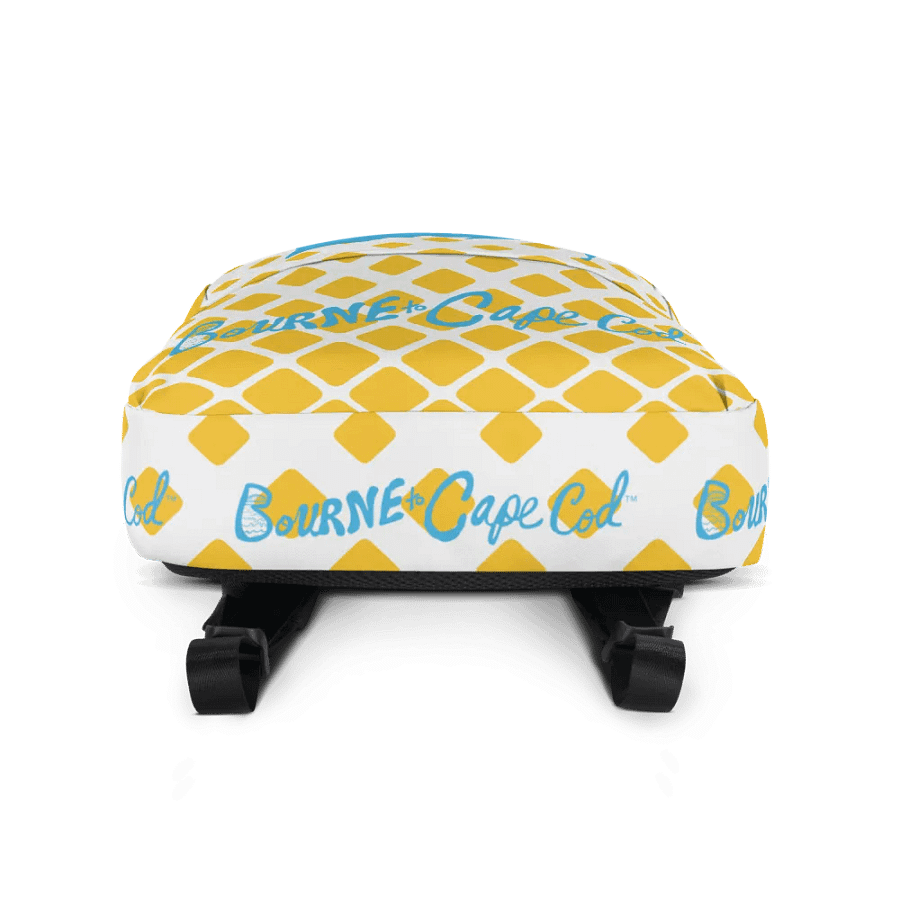🌊 BOURNE to Backpack – Coastal Cool with BRN.2C.C.™ Vibes 🎒| Blue Logos | Retro Mod Yellow Diamonds product image (4)
