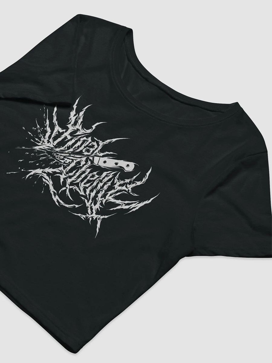 Metal Logo White Womens Printed Crop Top product image (3)