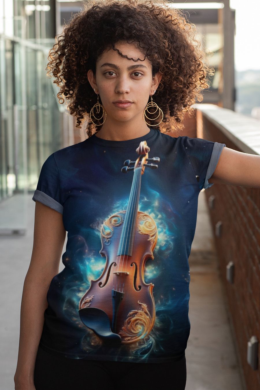 Music Violin All Over Print T-shirt product image (1)