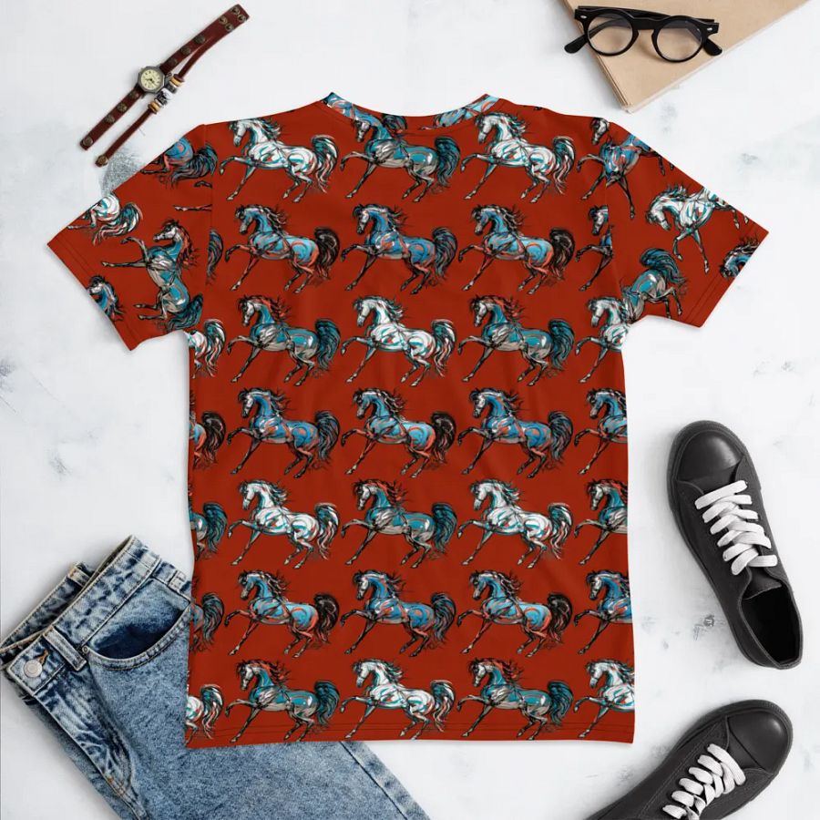 Prancing Garnet Arabian Lady's Tee Shirt product image (5)