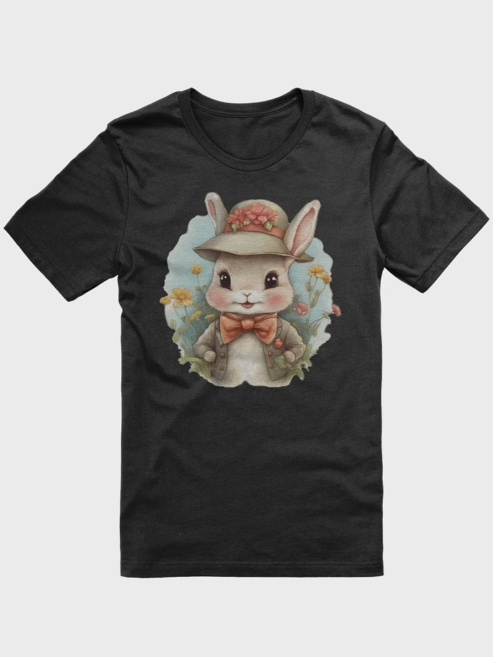 Cute little rabbit wearing a hat and a bow tie Supersoft T-Shirt product image (1)