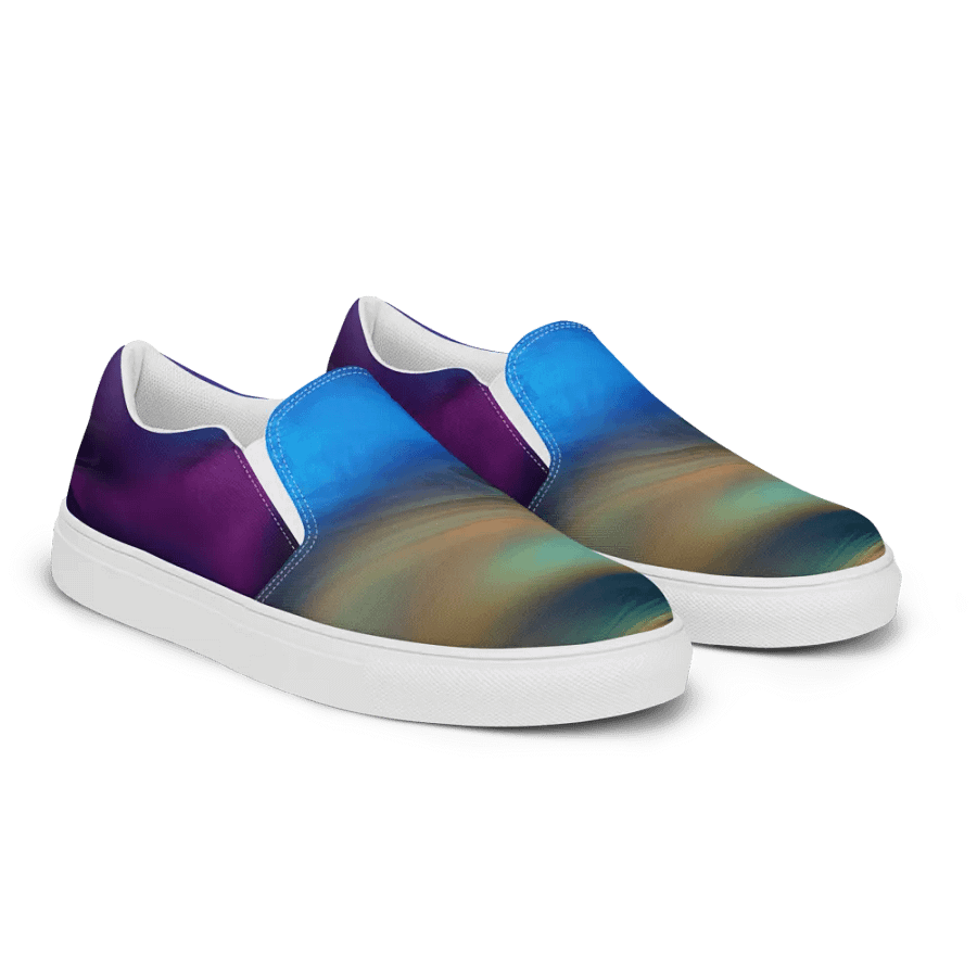 Vibrant Swirl Men's Canvas Slip-On Shoes product image (6)