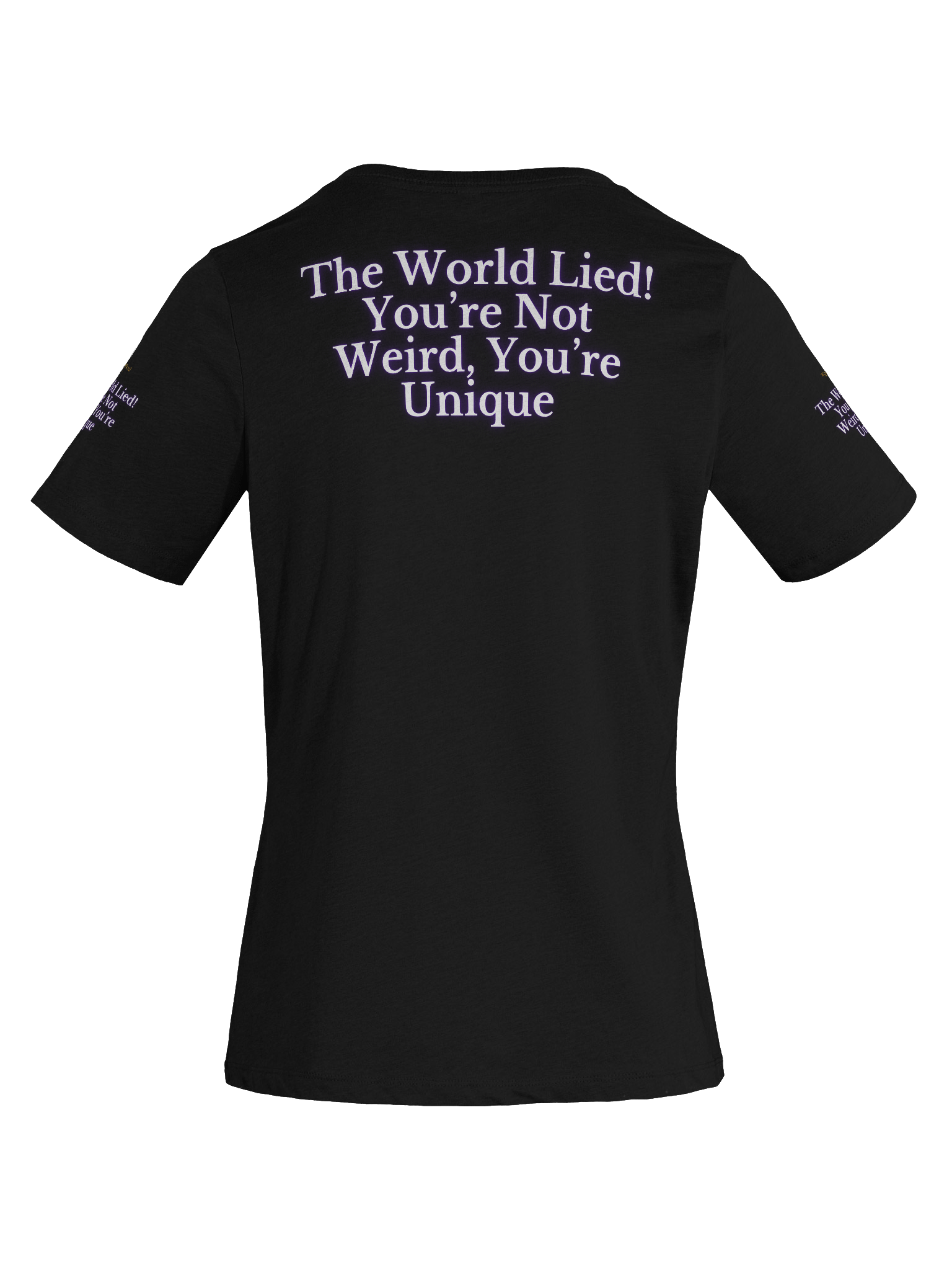 WigganOfficial “The World Lied! You’re Not Weird, You’re Unique” Women's Relaxed V-Neck T-Shirt product image (8)