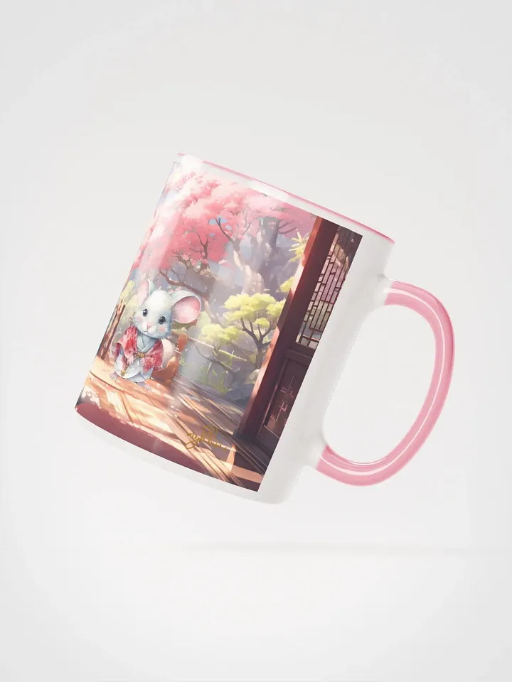 Sakura Snowstorm Mug | Japanese Aesthetic Drinkware | Cherry Blossom Mice Design product image (2)