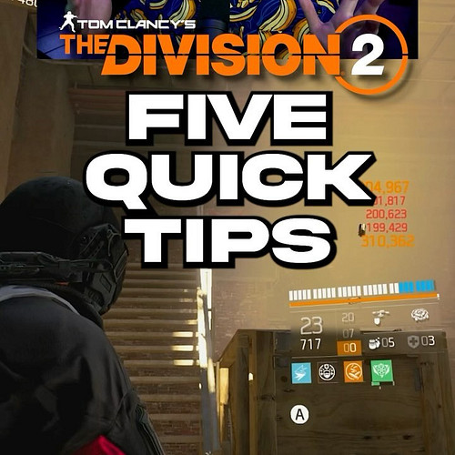 5 Quick Tips for Tom Clancy’s The Division 2. 

Live every Monday, Wednesday, & Fridays! 

#thedivision2 #bestbuildsforthediv...