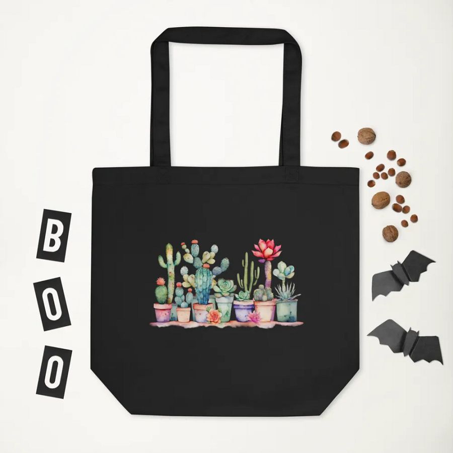 Colorful Potted Cacti And Succulents Eco-Friendly Tote Bag product image (7)