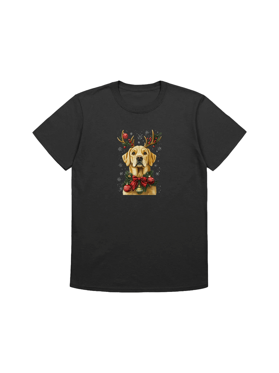 Reindeer Yellow Lab Decked Out For Christmas Unisex T-Shirt product image (5)