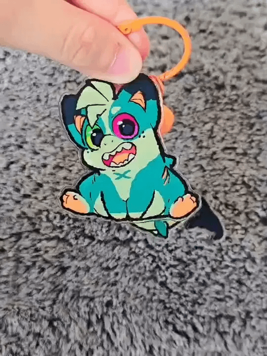 Cork Acrylic Keychain with Wagging Tail product image (1)
