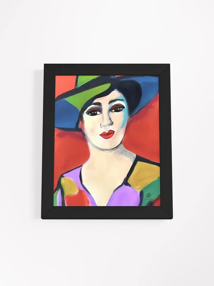 Donna with Hat Glossy Framed Print product image (1)