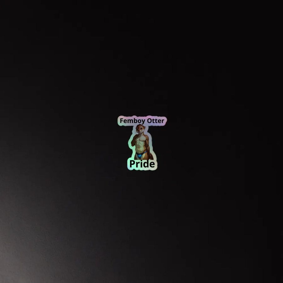 Femboy Otter Holographic Sticker product image (4)