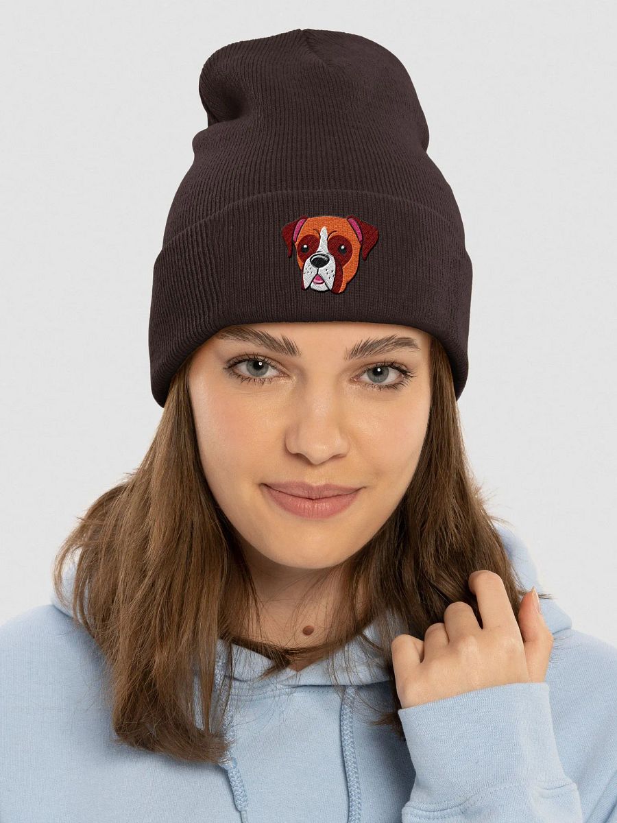Cute Boxer Dog Face Embroidered Beanie product image (8)