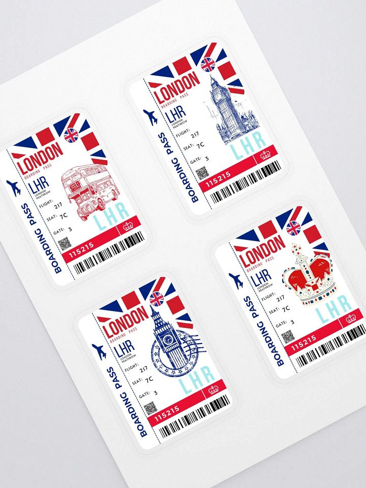 London Uk Boarding Pass Sticker Pack product image (1)