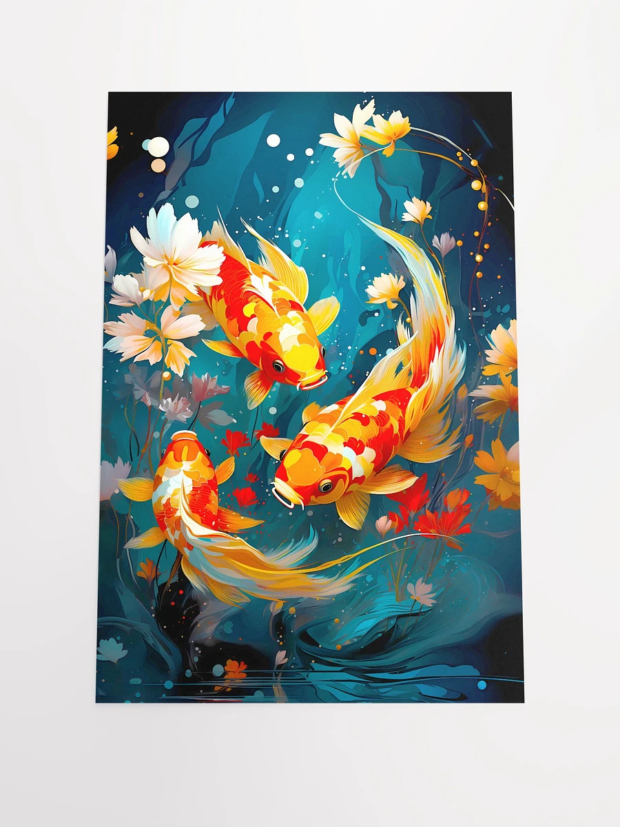 Dance of the Koi Fish: A Serene Underwater Ballet Matte Poster product image (3)