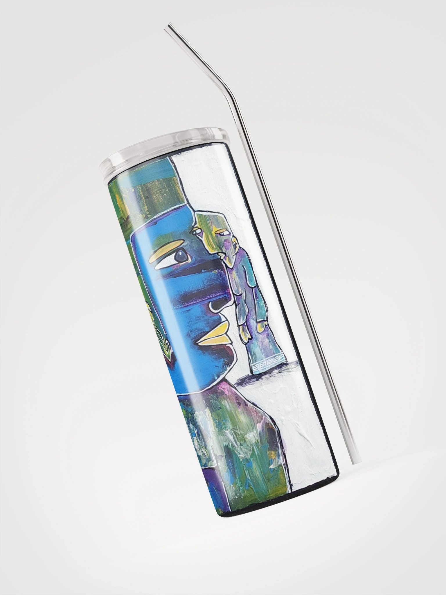 Art-Inspired Stainless Steel Tumbler with Straw – Eye to Eye product image (3)