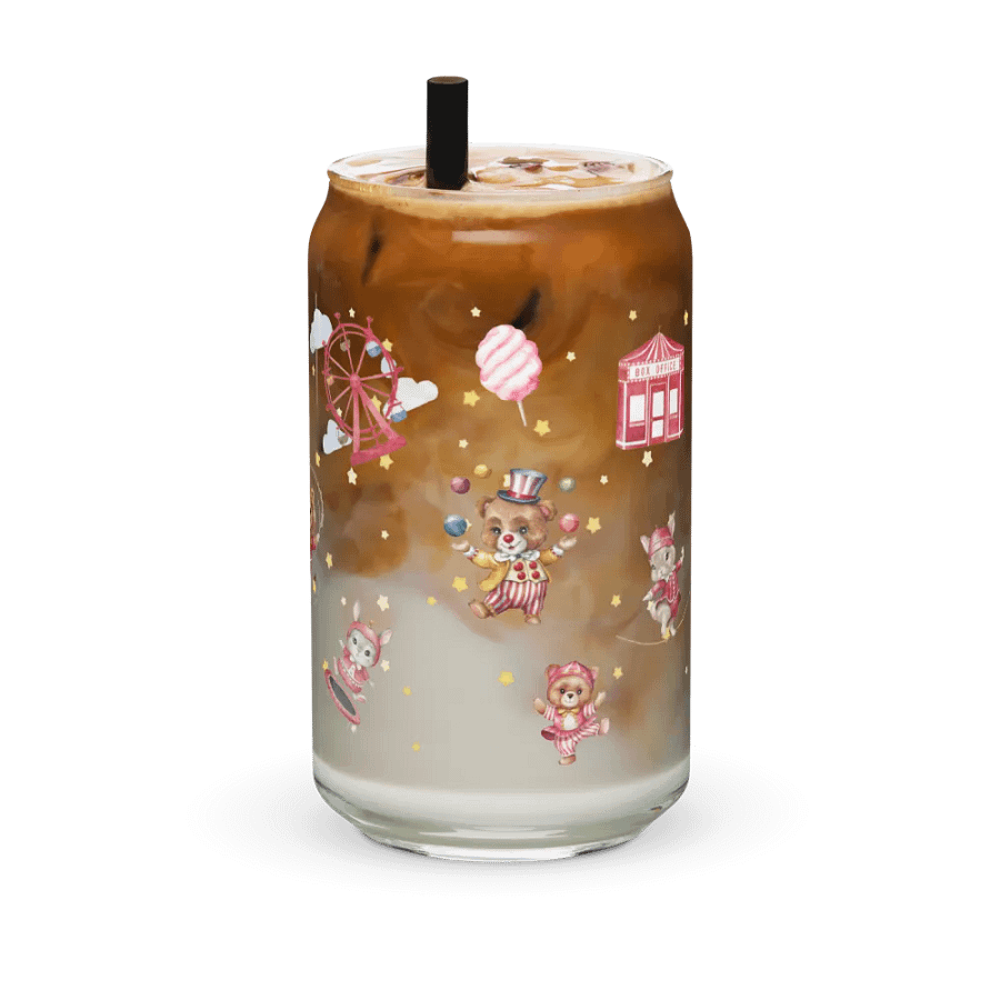 Midnight Circus Montage Glass Can | 16oz – Unique & Whimsical Drinkware product image (12)