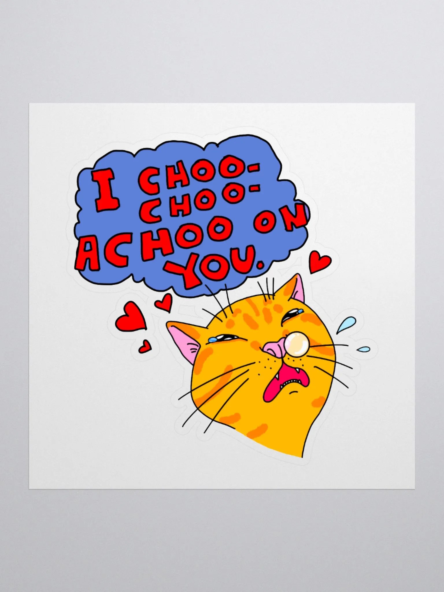 Achoo on You Orange Cat Sticker product image (2)