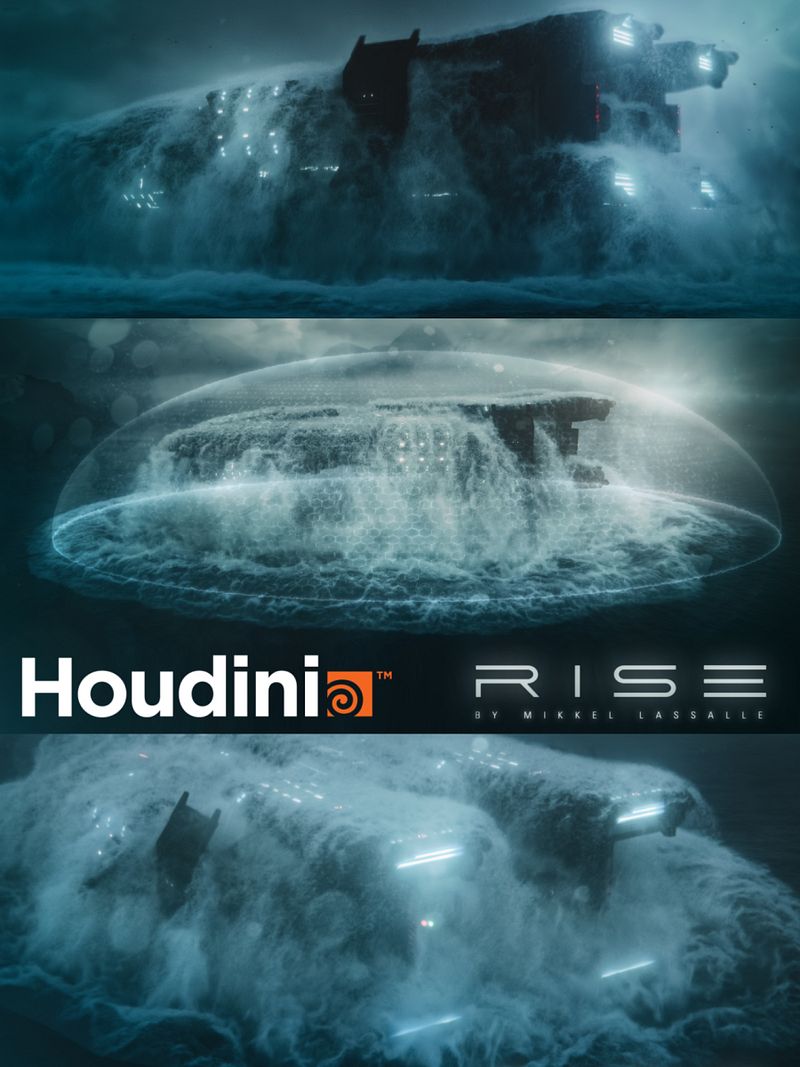Houdini 2025 Spaceship RISE Project File By Mikkel Lassalle (.Hip File)