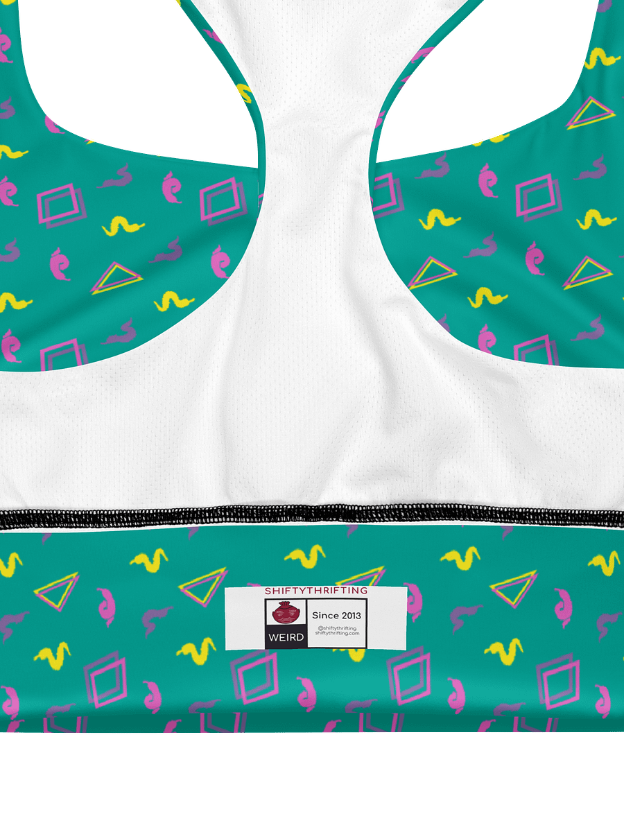 Oh Worm teal pattern sports bra product image (5)