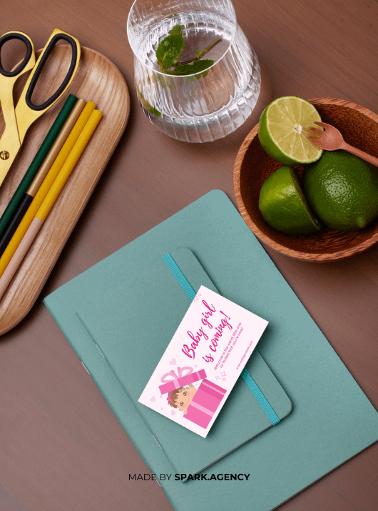 Pink Illustrative Baby Shower Card product image (3)