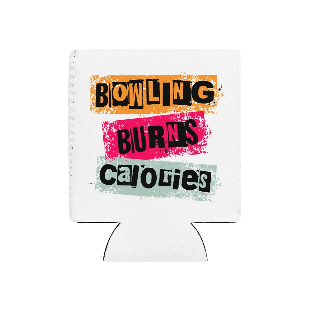 Bowling Burns Calories Grunge Can Cooler product image (1)