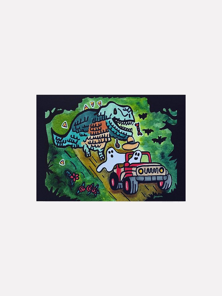 Dino Piñata Pursuit Art Print product image (1)