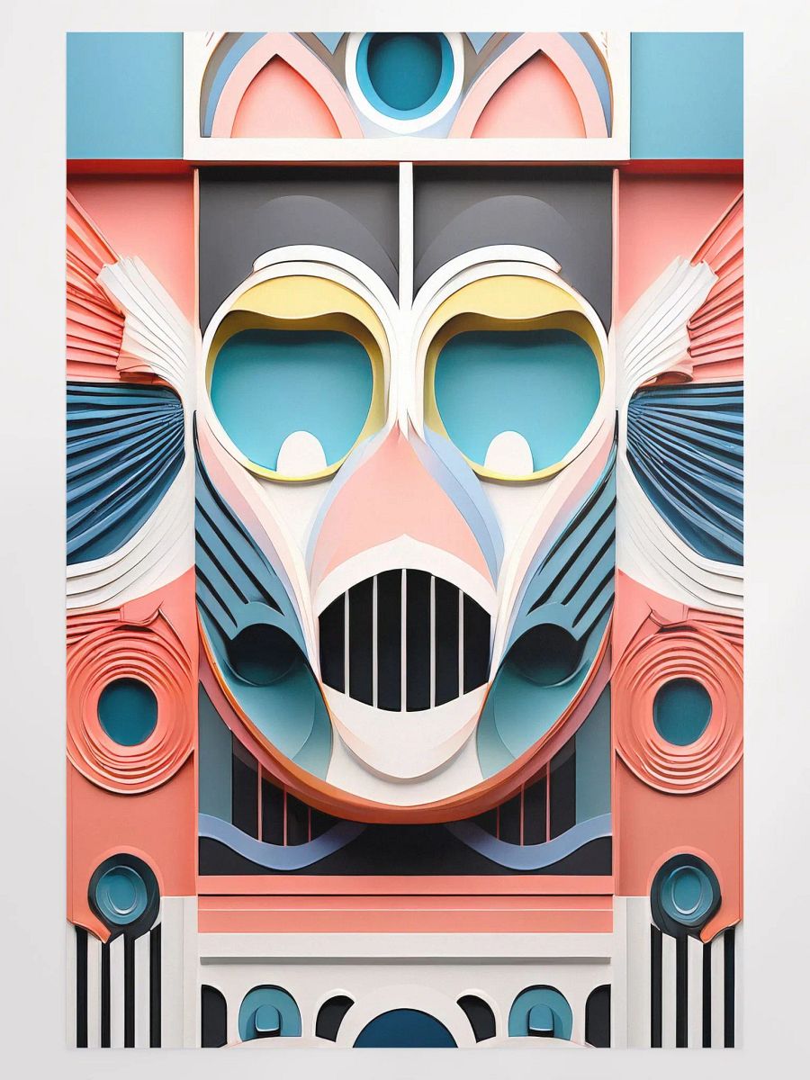 Pastel Robot Mask Poster - Large 24x36 Inches product image (1)