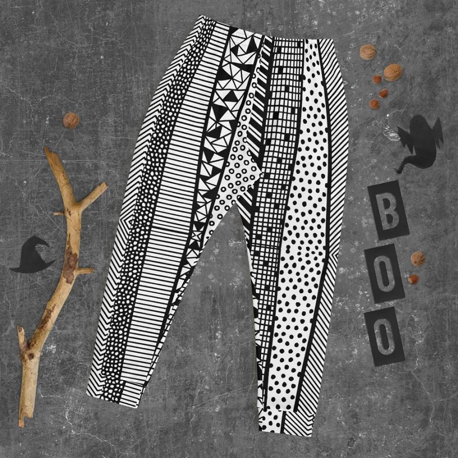 Modern pattern in black and white Men's Joggers product image (7)
