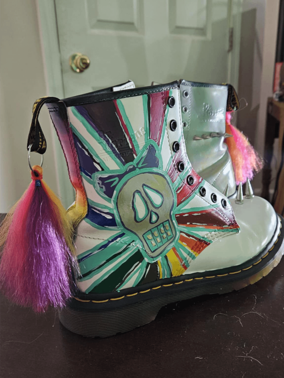 Custom Spiked Doc Martens – “Unicorn Riot” (EU 39) product image (2)