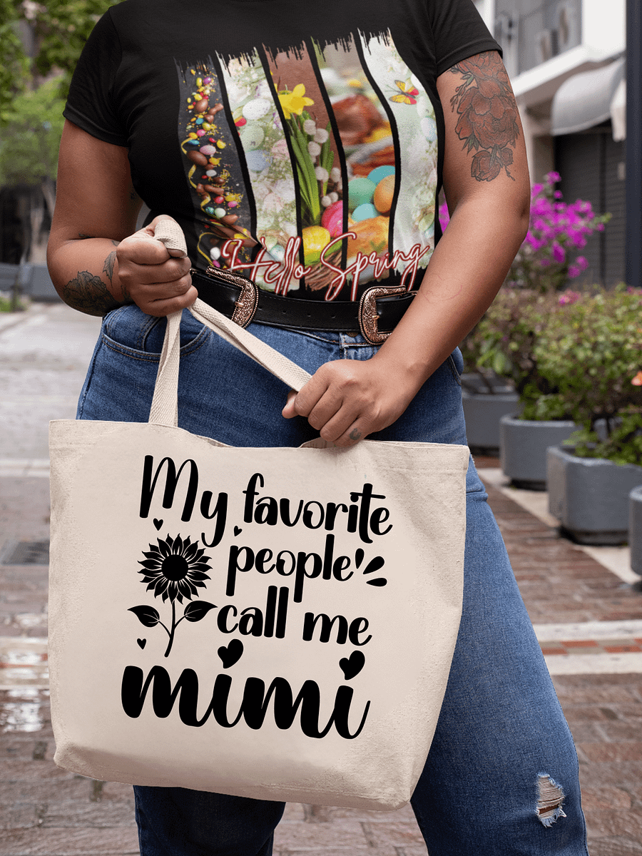 My Favorite People Call Me Mimi, Grandma Eco Tote Bag - Cream product image (1)