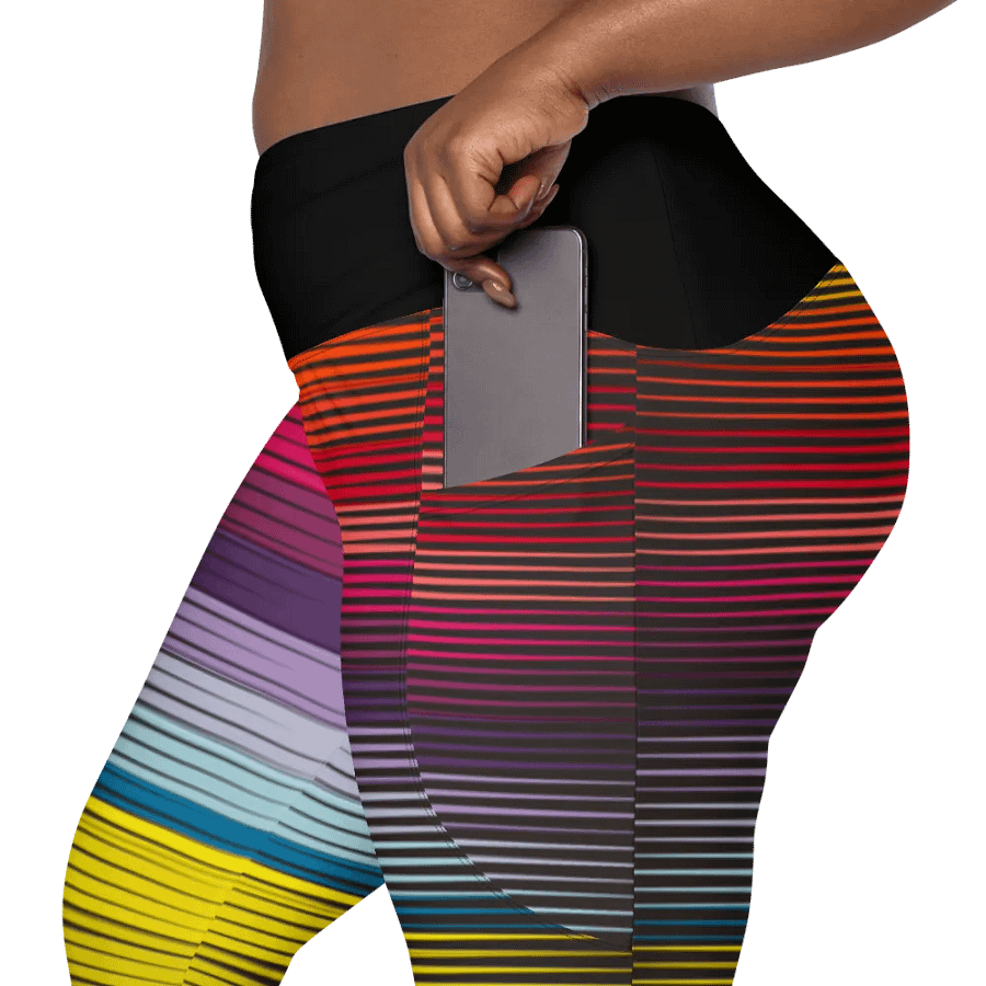 Sunset Mirage Crossover Leggings with Pockets product image (5)