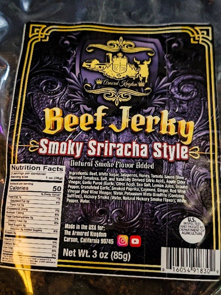 The Armored Kingdom Smoky Sriracha Style Jerky product image (4)